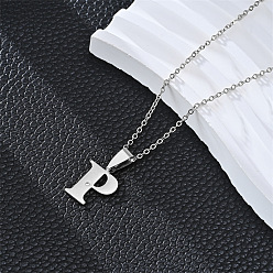 Letter P 201 ожерелья с подвесками из нержавеющей стали и стразами, цвет нержавеющей стали, не тускнеет, Письмо P, 19.69 дюйм (50 см)
