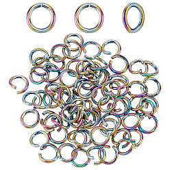Rainbow Color 200 шт. 304 открытые соединительные кольца из нержавеющей стали, ионное покрытие (ip), Радуга цветов, 5x0.8 мм, внутренний диаметр: 3.4 мм, 20 датчик