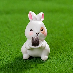 Белый Дым Миниатюрные украшения из смоляных кроликов, для садовых кукольных домиков, серый, 36x23 мм