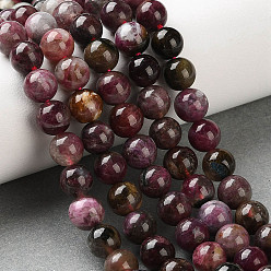 Турмалин Натуральный турмалин бисер нитей, круглые, 6~6.8 мм, отверстие : 0.7 мм, около 59~60 шт / нитка, 15.28~15.43 (38.8~39.2 см)