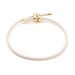 (404) Непрозрачное AB Кислое яблоко Изготовление плетеных круглых браслетов из искусственной кожи, с золотыми тонами латунных бус, цветочный белый, внутренний диаметр: 2-7/8 дюйм (7.45 см)