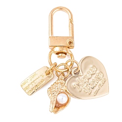 Другие Милый кулон из АБС-пластика с имитацией жемчуга, подвески с поворотными застежками из сплава, подвески на клипсах, для брелка, кошелек, украшение для рюкзака, раковина и сердце, 57 мм