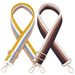 Light Gold 2шт 2цвета холщовые ручки для сумок, с поворотными застежками, для сменных аксессуаров цепочки для сумок, золотой свет, 72x3.7 см, регулятор: 5.3x2.8x0.95 см, застежки: 6x4.6x0.8 см, 1 шт / цвет