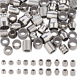 Нержавеющая Сталь Цвет 90 шт. 10 стили 201 европейские бусины из нержавеющей стали, бусины с большим отверстием, разнообразные, цвет нержавеющей стали, 6~9x5~8 мм, отверстие : 2~6 мм, 9 шт / стиль