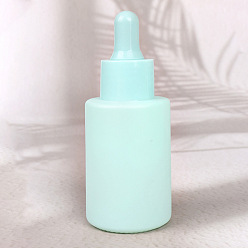 Голубой Стеклянный дозатор масла, пустая бутылка, шампунь для душа косметическая бутылка для хранения эмульсии, голубой, 9.2x3.7 см, емкость: 30 мл (1.01 жидких унций)