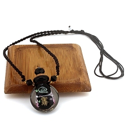 Прусский Синий Ожерелье из флакона духов лэмпворк с веревками, берлинская лазурь, 22.05~28.35 дюйм (56~72 см), емкость: 1 мл (0.03 жидких унций)