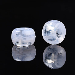 Белый Дым Европейский бусы акриловые, имитация драгоценных камней, бусины с большим отверстием, рондель, серый, 9x6 мм, отверстие : 4 мм, Около 1790~1840 шт / 500 г