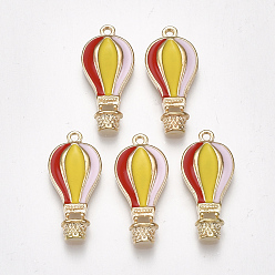Разноцветный Подвески из сплава , с эмалью, воздушный шар, золотой свет, красочный, 21.5x10x3 мм, отверстие : 1.2 мм