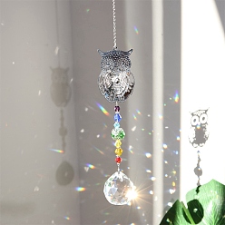 Сова Кристалла Suncatcher, с металлическая фурнитурой, для дома, садовый декор, сова, 300~400 мм