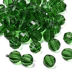 Зеленый К 9 стекло, имитация Австрийские кристаллические шарики, класс AAA, граненые, круглые, зелёные, 8 мм, отверстие : 0.9~1 мм
