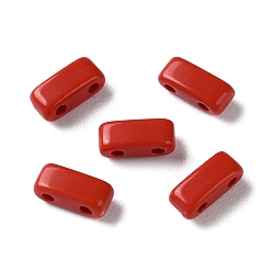 Red Opaque Acrylic Slide Charms, Rectangle, Red, 2.3x5.2x2mm, Hole: 0.8mm