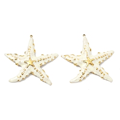 Морская звезда Океан 304 большие подвески из нержавеющей стали с эмалью, вакуумное покрытие pvd, реальный 18 k позолоченный, прелести морская звезда, 54.5x56.5x6 мм, отверстие : 1.8 мм