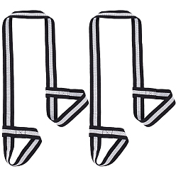Black 2Pcs Polyester Adjustable Straps, for Yoga Mats, Black, 1500mm