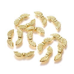 Золотой Сплавочные овальные бусины тибетского стиля , без кадмия, без никеля и без свинца, золото, крыло, длиной около 7 мм , шириной 21.5 мм , толщиной 3 мм , отверстие : 1.5 мм