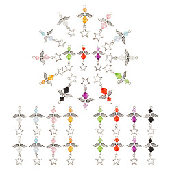 Платина Подвески из прозрачного акрила и сплава в тибетском стиле, с железным штифтом, платина, 38 мм, отверстие : 3 мм, 32 шт / коробка