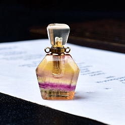 Флюорит Подвески в виде флаконов для духов из натурального флюорита, спа ароматерапия эфирное масло пустая бутылка подвески, 3.5x2.1 см