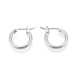 Платинированный Серьги из 304 нержавеющей стали, с латунным, Реальная платина, 14.5x15x3 мм