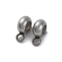 Нержавеющая Сталь Цвет 201 дуги из нержавеющей стали, с силиконовым уплотнительным кольцом, плоско-круглые, цвет нержавеющей стали, 8.5x6x3 мм, отверстие : 1.2/1.8 мм