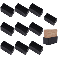 Черный ПВХ мебельные чашки для стола, стул, прямоугольные, чёрные, 85x45x41 мм