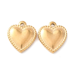 Настоящее золото 18K 304 подвески из нержавеющей стали, ионное покрытие (ip), сердце прелести, реальный 18 k позолоченный, 14.5x13x3 мм, отверстие : 1.8 мм