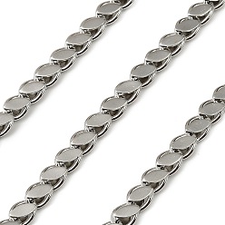 Нержавеющая Сталь Цвет 304 цепи из нержавеющей стали с конским ушком, несварные, с катушкой, цвет нержавеющей стали, 7.5x5.5x3.5 мм