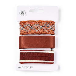 Сиена 9 ярдов 3 стилей полиэфирной ленты, для поделок своими руками, бантики для волос и украшение подарка, карамельная цветовая палитра, цвет охры, 1~1-1/8 дюйм (25~28 мм), около 3 ярдов / стиль