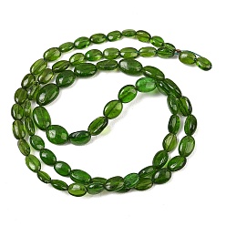 Diopside Natural Green Diopside Graduated Beads Strands, Flat Oval, 6~7x3.5~5x2~2.5mm, Hole: 0.5mm, about 67pcs/strand, 15.98''(40.6cm)