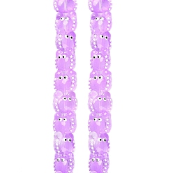 Лиловый Прозрачные стеклянные бусины, с эмалью, краб, сирень, 12~13x13~14x6~7 мм, отверстие : 1 мм, около 30 шт / нитка, 13.39 дюйм (34 см)
