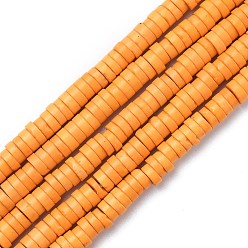 Orange Synthetic Turquoise Beads, Dyed, Flat Round/Disc, Heishi Beads, Orange, 6x2mm, Hole: 1.4mm, about 175pcs/strand, 15.16 inch(38.5cm)