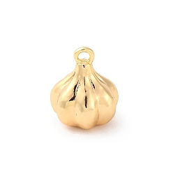 Настоящее золото 18K Латунные подвески, без кадмия, без никеля и без свинца, чесночные чары, реальный 18 k позолоченный, 11.5x9x9.5 мм, отверстие : 1.4 мм