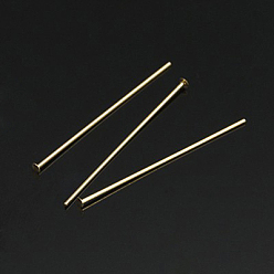 Real Gold Filled Yellow Gold Filled Flat Head Pins, 1/20 14K Gold Filled, Cadmium Free & Nickel Free & Lead Free, 19x0.5mm, 24 Gauge, Head: 1mm