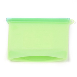 Зеленый газон Многоразовые пищевые силиконовые герметичные пакеты, для маринования еды и фруктов, хлопьев, дорожных принадлежностей, домашней кухни, зеленый газон, 14.5x15.6~19x0.8~1.2 мм, отверстия: 0.85 cm