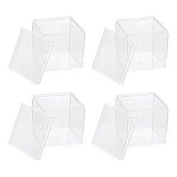 Clear Plastic Box, Transparent, Square, Clear, 5.5x5.5x5.5cm, Inner Size: 5.1x5.1cm