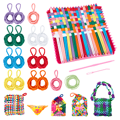 (52) Непрозрачная лаванда Акриловое волокно самодельная плетеная веревка, эластичная нить, для ручного плетения, с набором ткацких станков, разноцветные