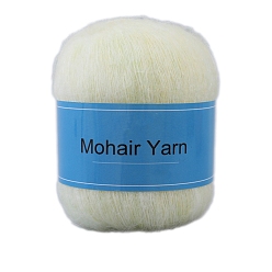 Бежевый Пряжа для вязания, пряжа мохер, для пледов подушки поделки из пряжи крючком, бежевые, 1 мм, около 50г/моток