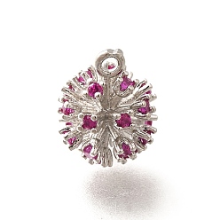 Платина Латунные микро проложить кубического циркония бусы, круглые, долговечный, без кадмия и без свинца, платина, 13x11x11 мм, отверстие : 1.5 мм