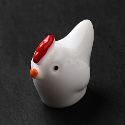 White Opaque Resin Cabochons, Rooster, White, 19x12x21mm