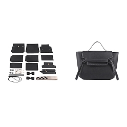 Black DIY Imitation Leather Crossbody Lady Bag Making Kits, Handmade Shoulder Bags Sets for Beginners, Black, Finish Product: 21x30x13cm