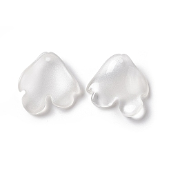 Белый Дым Подвеска из гальванического стекла, подвески из цветочных лепестков, серый, 20x19x4 мм, отверстие : 1.2 мм