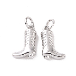 Платина Стойки обшивки латунные прелести, с целью перехода в кольце, долговечный, без кадмия и без свинца, ботинок, платина, 13x9x3.5 мм, отверстие : 3 мм