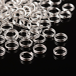 Серебро Железные разрезные кольца, кольца с двойной петлей, без кадмия и без свинца, серебряный цвет гальваническим, 6x1.4 мм, около 5.3 мм внутренним диаметром, Около 9500 шт / 1000 г