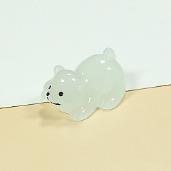 Нектар Украшение для дисплея белого медведя из светящейся смолы, светится в темноте, Микропейзажные украшения для рабочего стола автомобиля, нектар, 25x15 мм