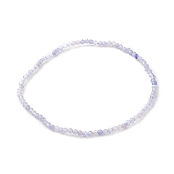 Танзания Натуральный танзанит круглый эластичный браслет из бисера, украшения из драгоценных камней для женщин, внутренний диаметр: 2-3/8 дюйм (6.1 см), бусины : 2 мм