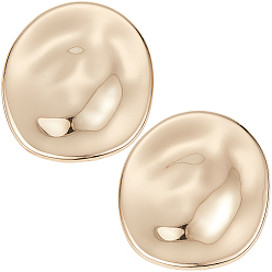 Doré  2 broches en alliage pcs, plat rond, or, 54.5x49.5mm