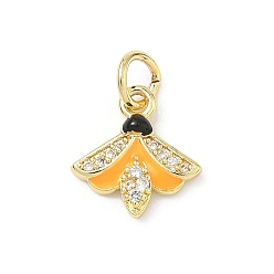 (52) Непрозрачная лаванда Латунные микро проложить кубического циркония подвески, с эмалью, долговечный, стойки покрытие, без свинца и без кадмия, прелести пчел, разноцветные, 12x11.5x3 мм, отверстие : 3 мм