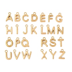 Золотой 26 шт. 304 подвески из нержавеющей стали, Письмо ~ Z, золотые, 9~9.5x2~8.5x2 мм, отверстие : 1.2 мм