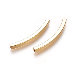 Золотой 304 шарики из нержавеющей стальной трубы, квадратное отверстие, золотые, 50x4x4 мм, отверстие : 3x3 мм