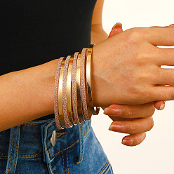 Золотой 8шт. набор браслетов из сплава для женщин, золотые, диаметр: 70 mm