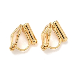 Настоящее золото 18K Латунные серьги с клипсами, без никеля , долговечный, реальный 18 k позолоченный, 10x6x12 мм, отверстие : 0.9 мм