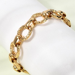 Золотой 304 женские браслеты-цепочки со звеньями из нержавеющей стали, кольцо, ионное покрытие (ip), золотые, 6.69 дюйм (17 см)